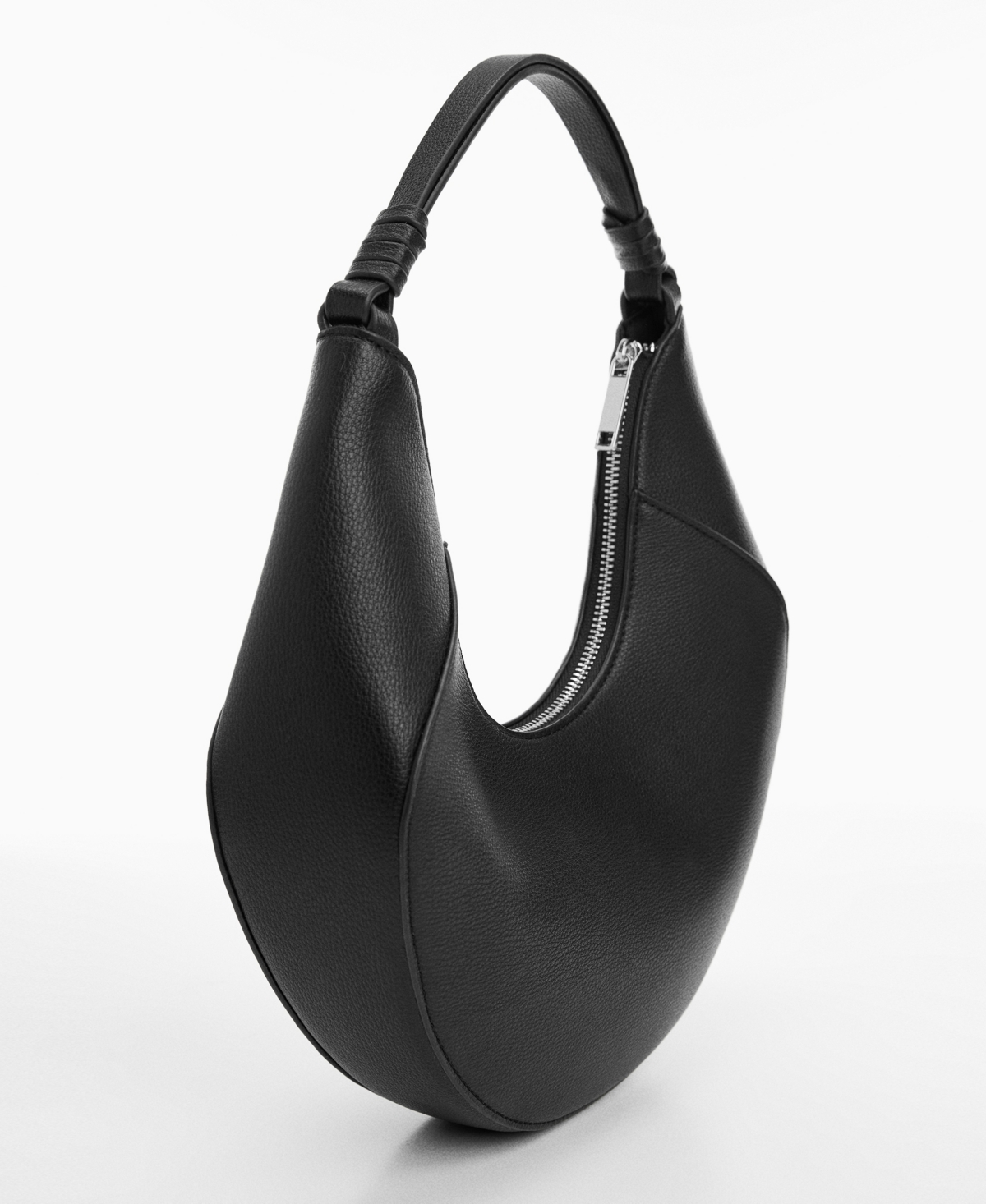 Shop Mango Women's Leather-effect Shoulder Bag In Black