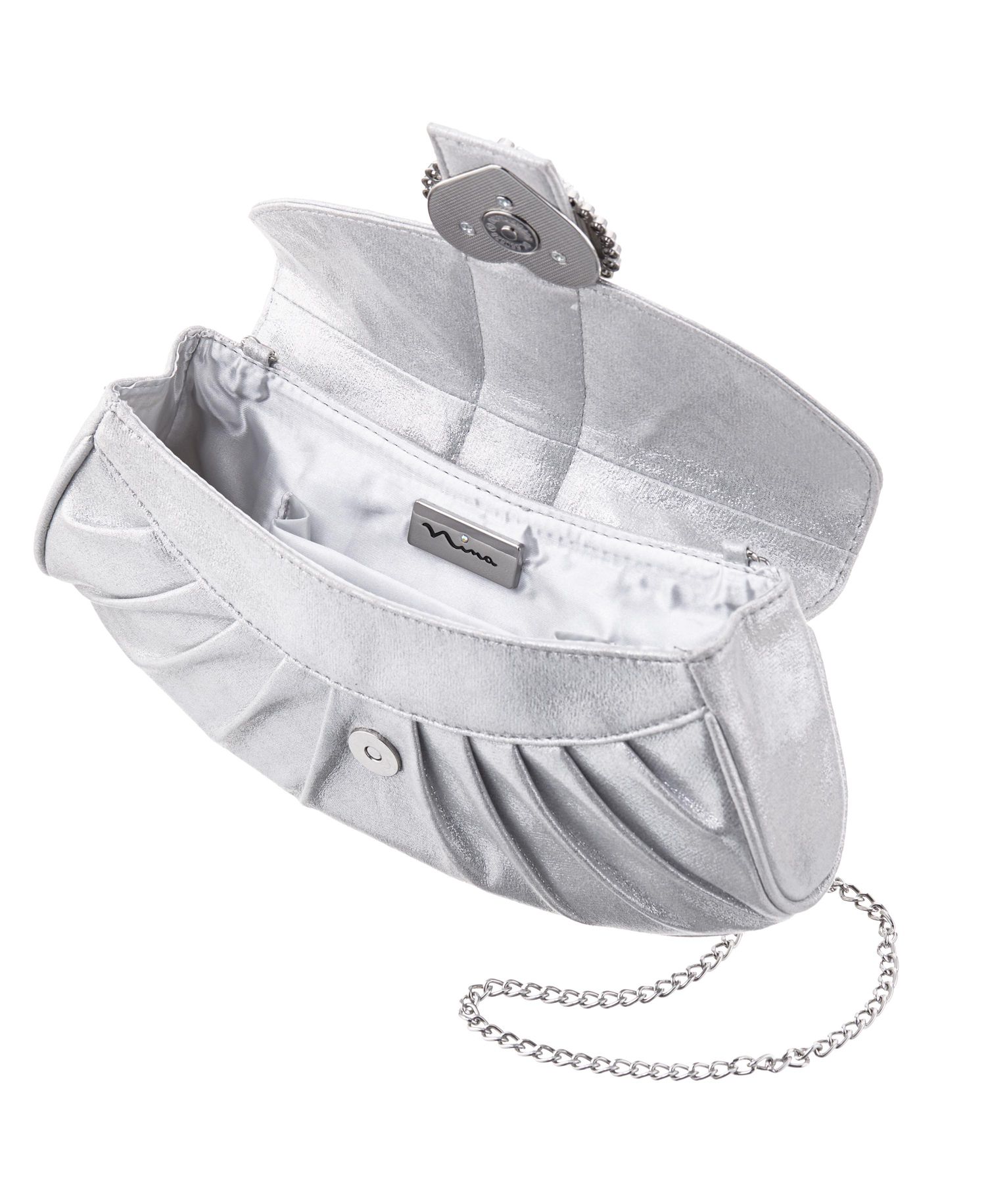 Crystal Heart Adorned Clutch Handbag