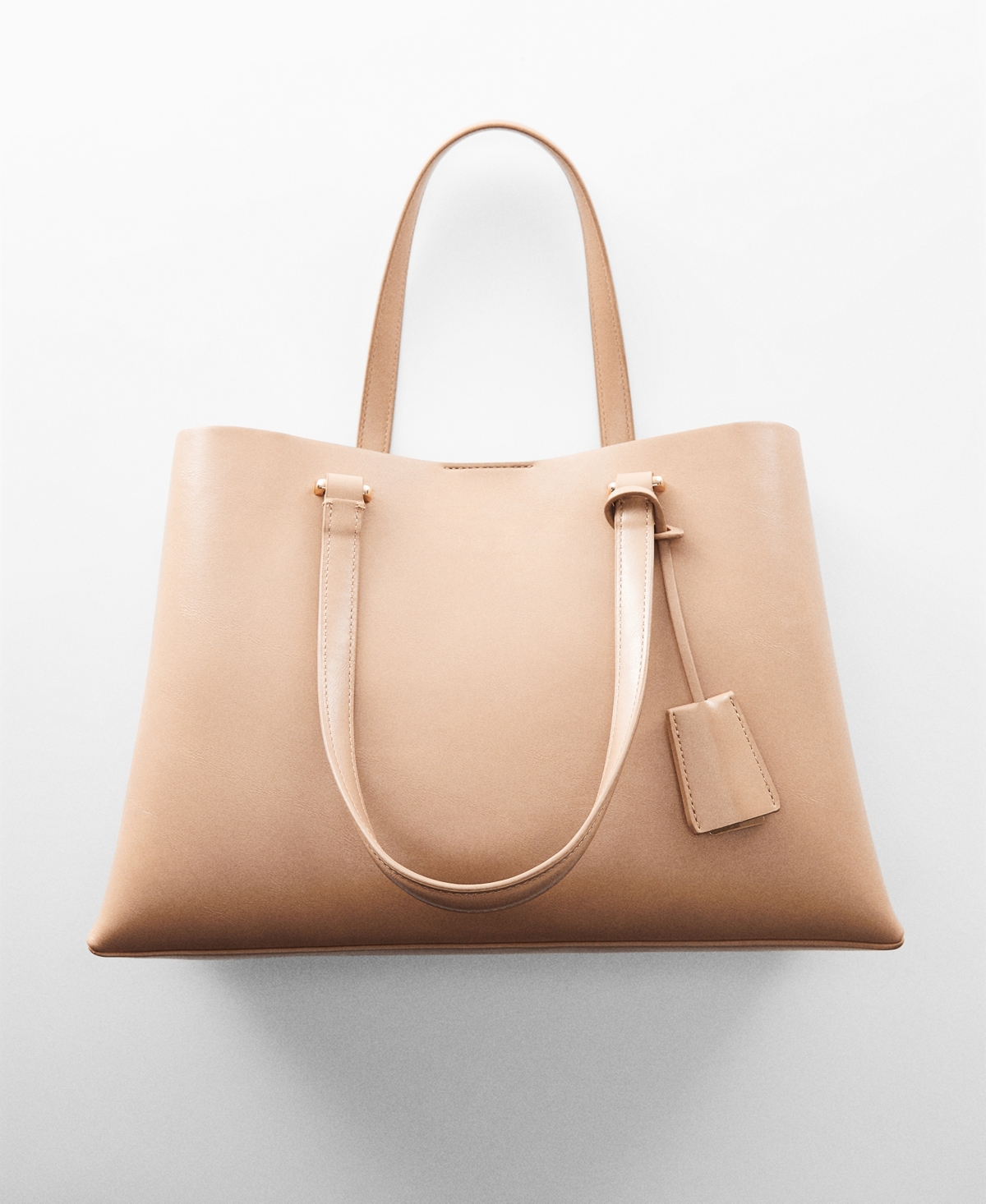Shop Mango Women's Dual Compartment Shopper Bag In Light,pastel Brown