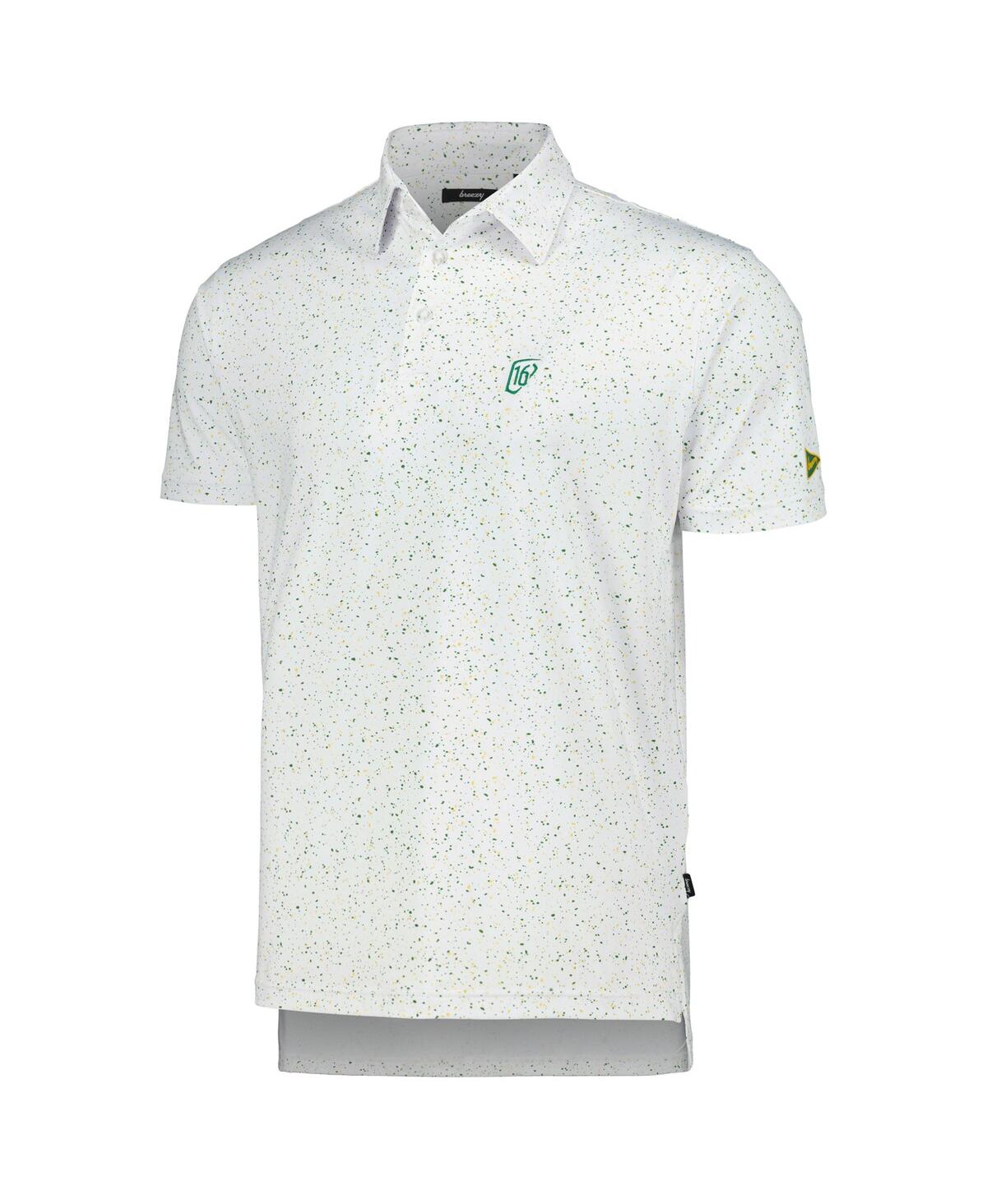 Shop Breezy Golf Men's  White Wm Phoenix Open Splatter Polo