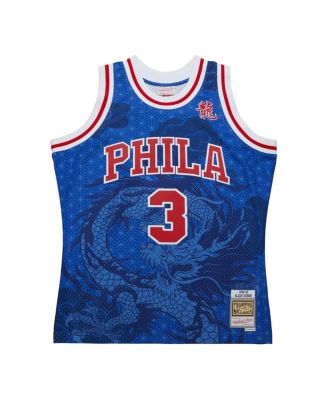 Men's Allen Iverson Royal Philadelphia 76ers 1996/97 Hardwood Classics Asian Heritage 6.0 Swingman Throwback Player Jersey