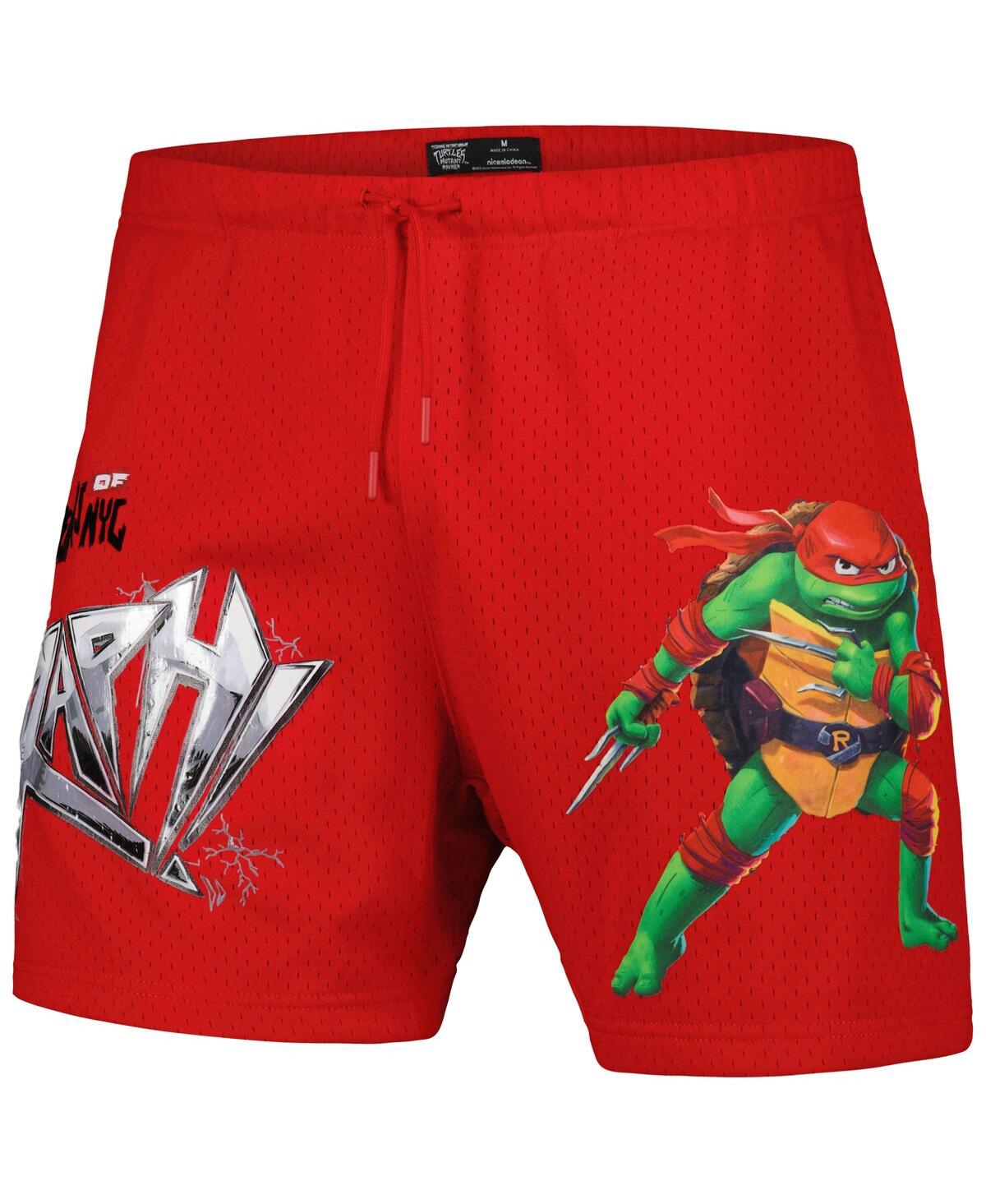 Shop Freeze Max Men's  Red Teenage Mutant Ninja Turtles Raph Defender Mesh Shorts