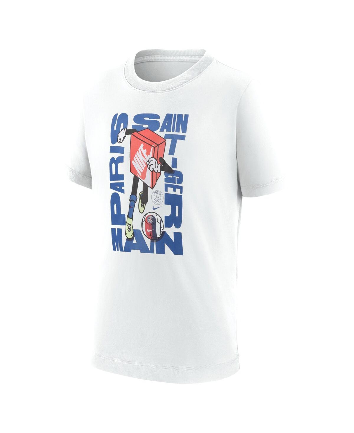 Shop Nike Big Boys  White Paris Saint-germain Boxy Character T-shirt
