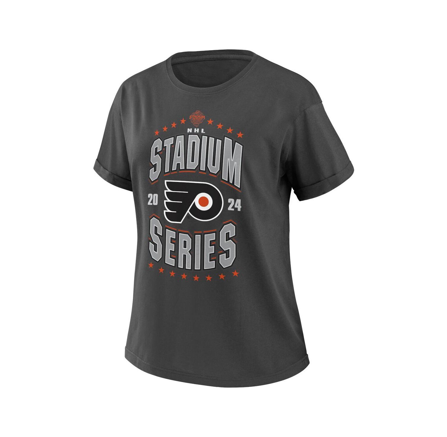 Women's Charcoal Philadelphia Flyers 2024 NHL Stadium Series Boyfriend T-shirt