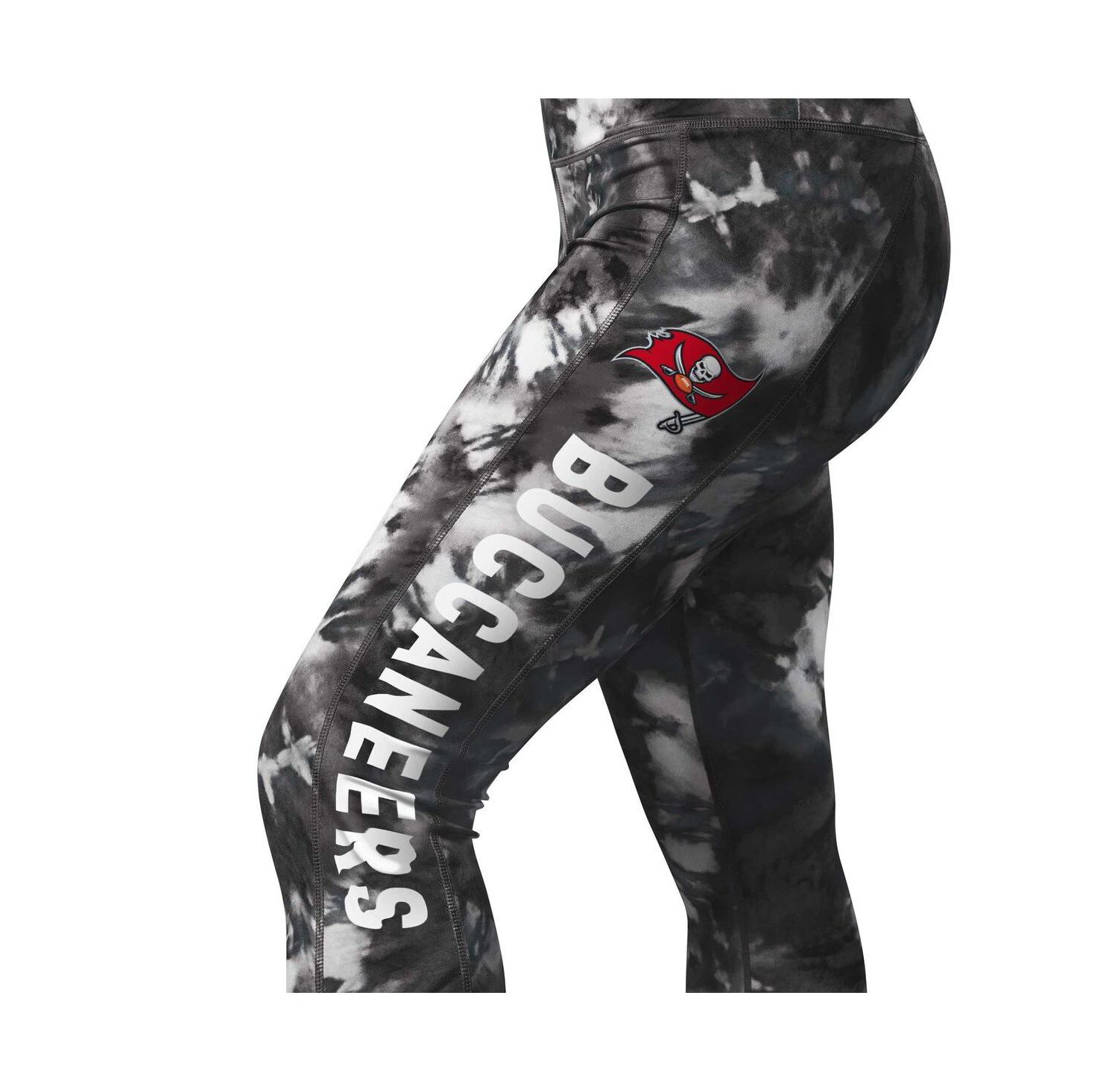 Women's Black Tampa Bay Buccaneers Aubrey Tie-Dye Leggings