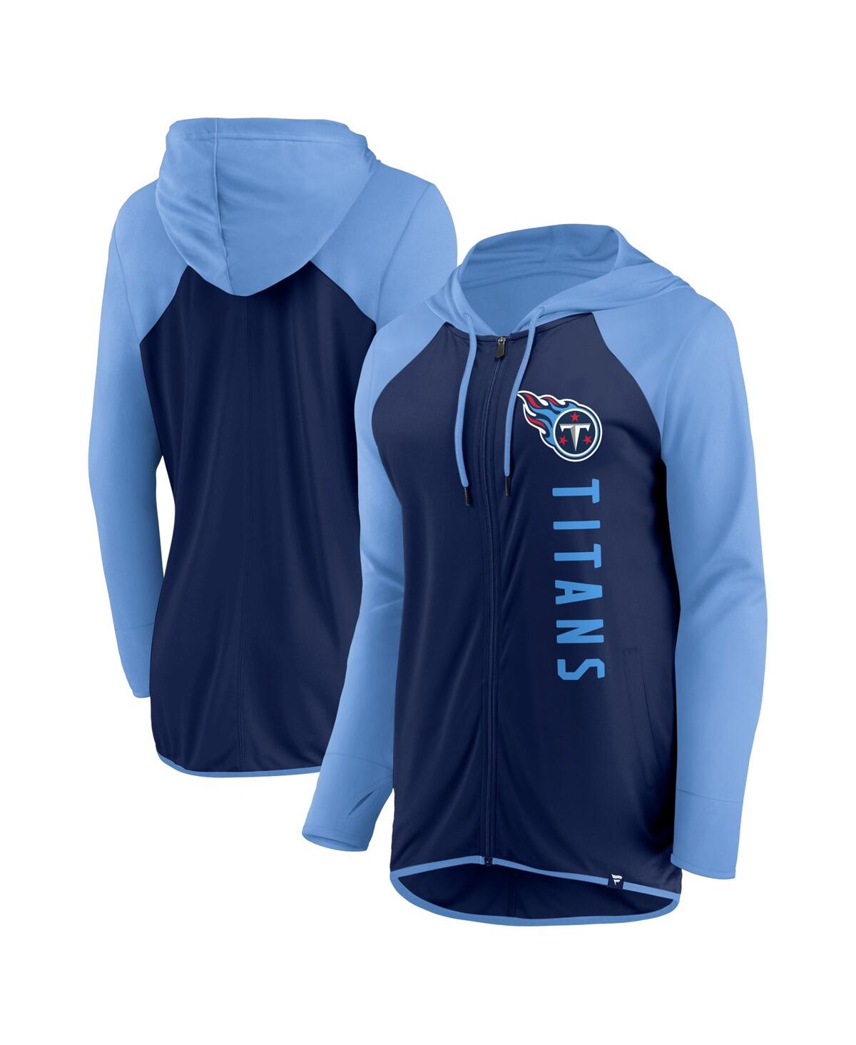 Fanatics Women's  Navy, Light Blue Tennessee Titans Forever Fan Full-zip Hoodie In Navy,light Blue