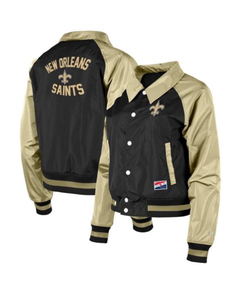 Женские куртки New Era Women's Black New Orleans Saints Coaches Raglan Full-Snap Jacket