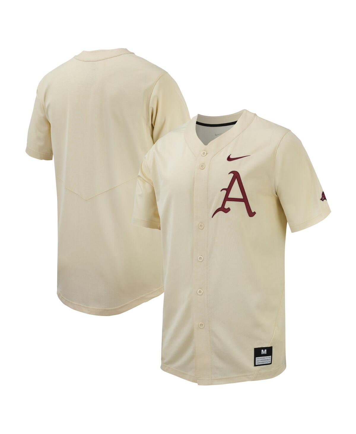 Men's NikeArkansas Razorbacks Replica Baseball Jersey - Cream