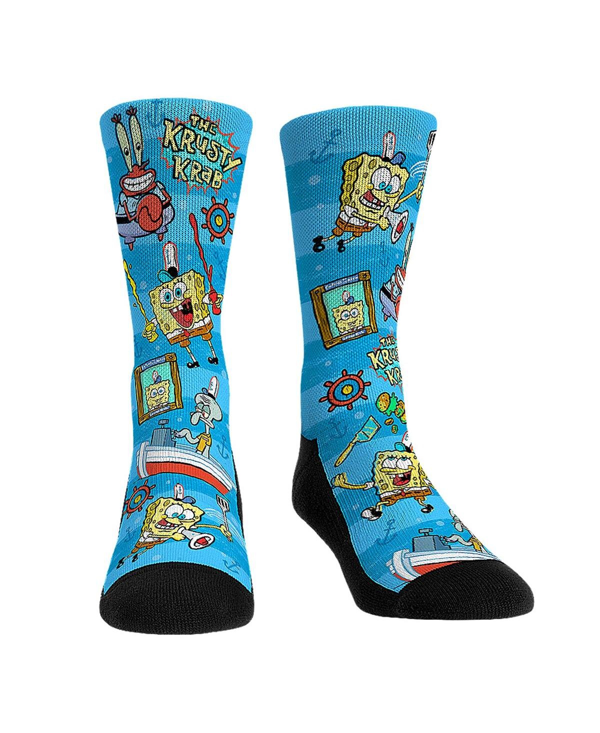 Men's and Women's Rock 'Em Socks SpongeBob SquarePants Krusty Krab Ko-Workers Crew Socks - Multi