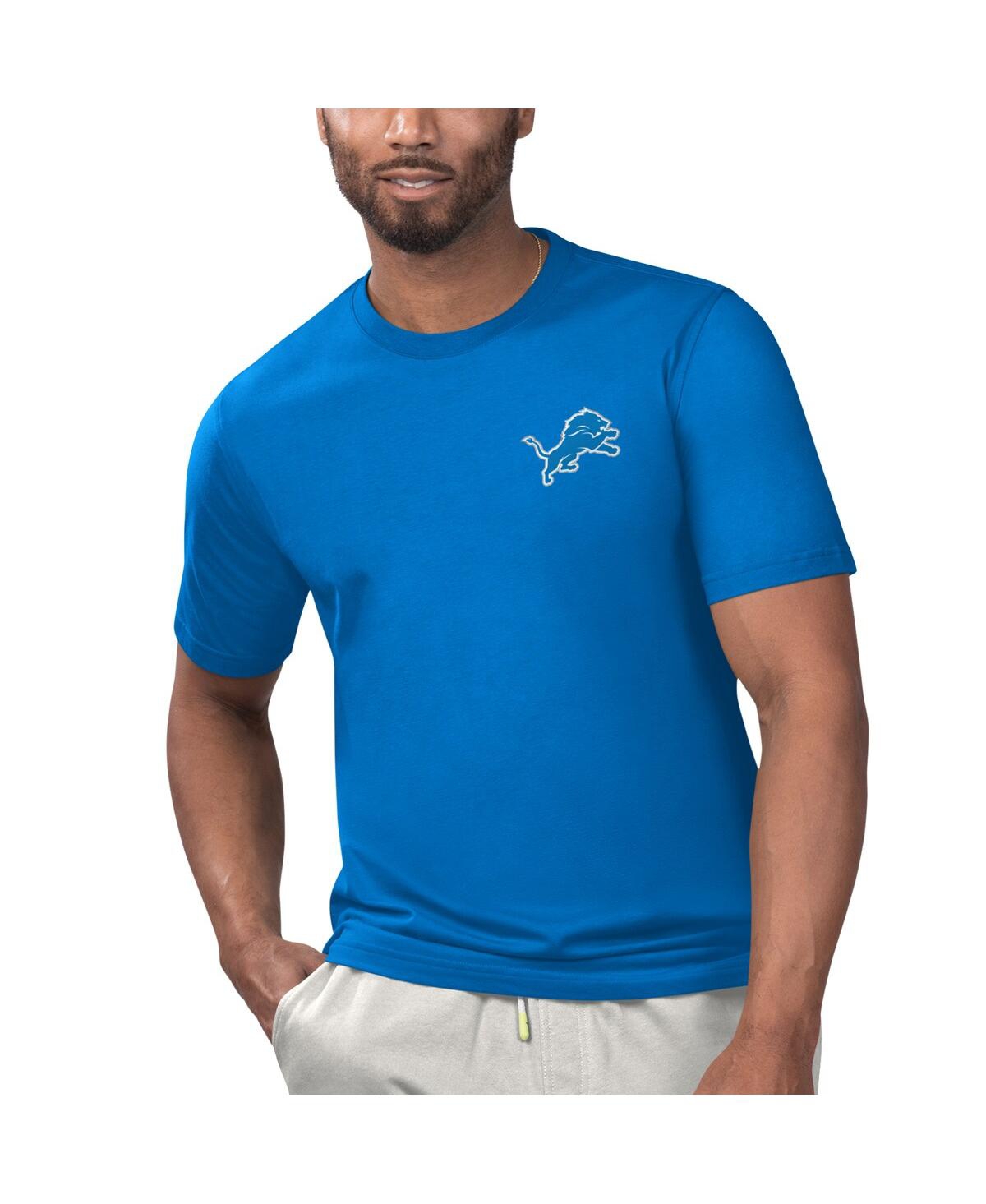Shop Margaritaville Men's  Blue Detroit Lions Licensed To Chill T-shirt