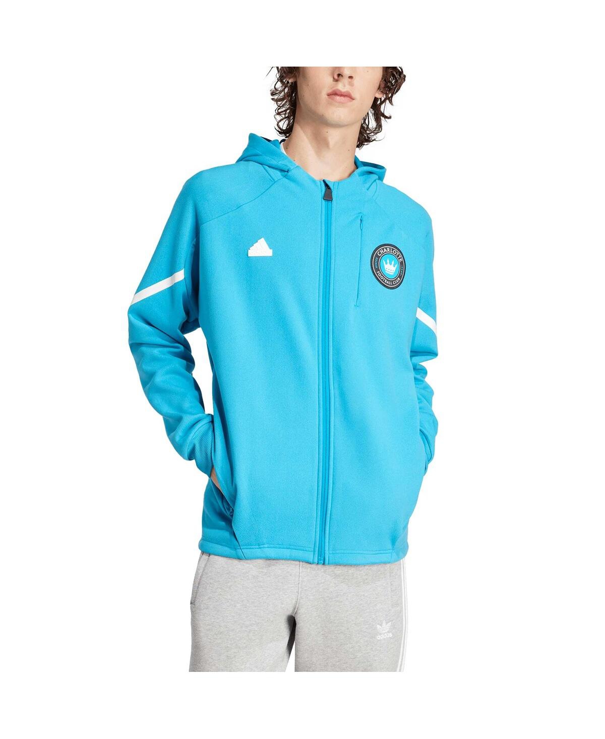 Shop Adidas Originals Men's Adidas Blue Charlotte Fc 2024 Anthem Travel Full-zip Jacket