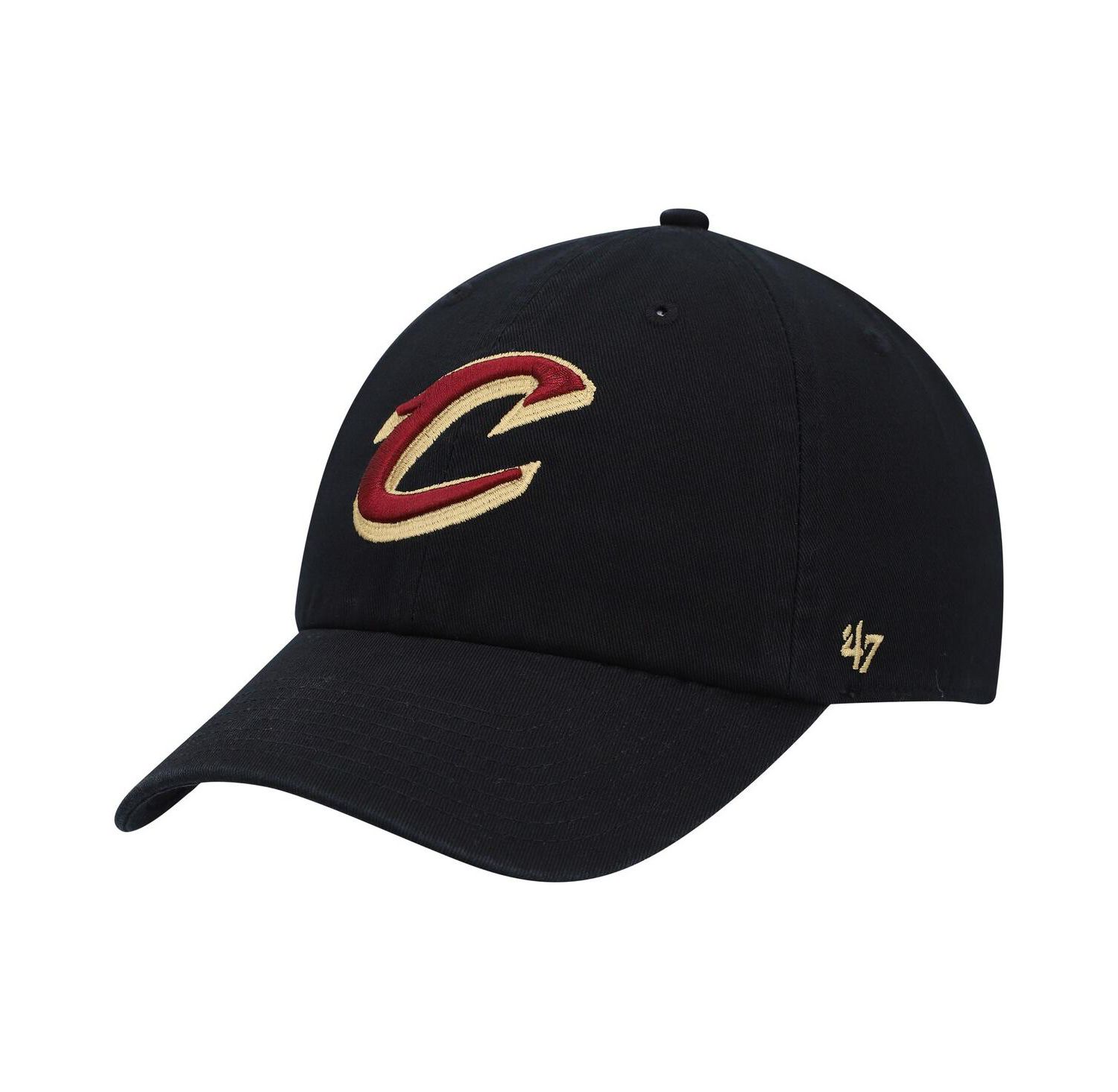 Men's '47 Black Cleveland Cavaliers Alternate Logo Clean Up Adjustable Hat