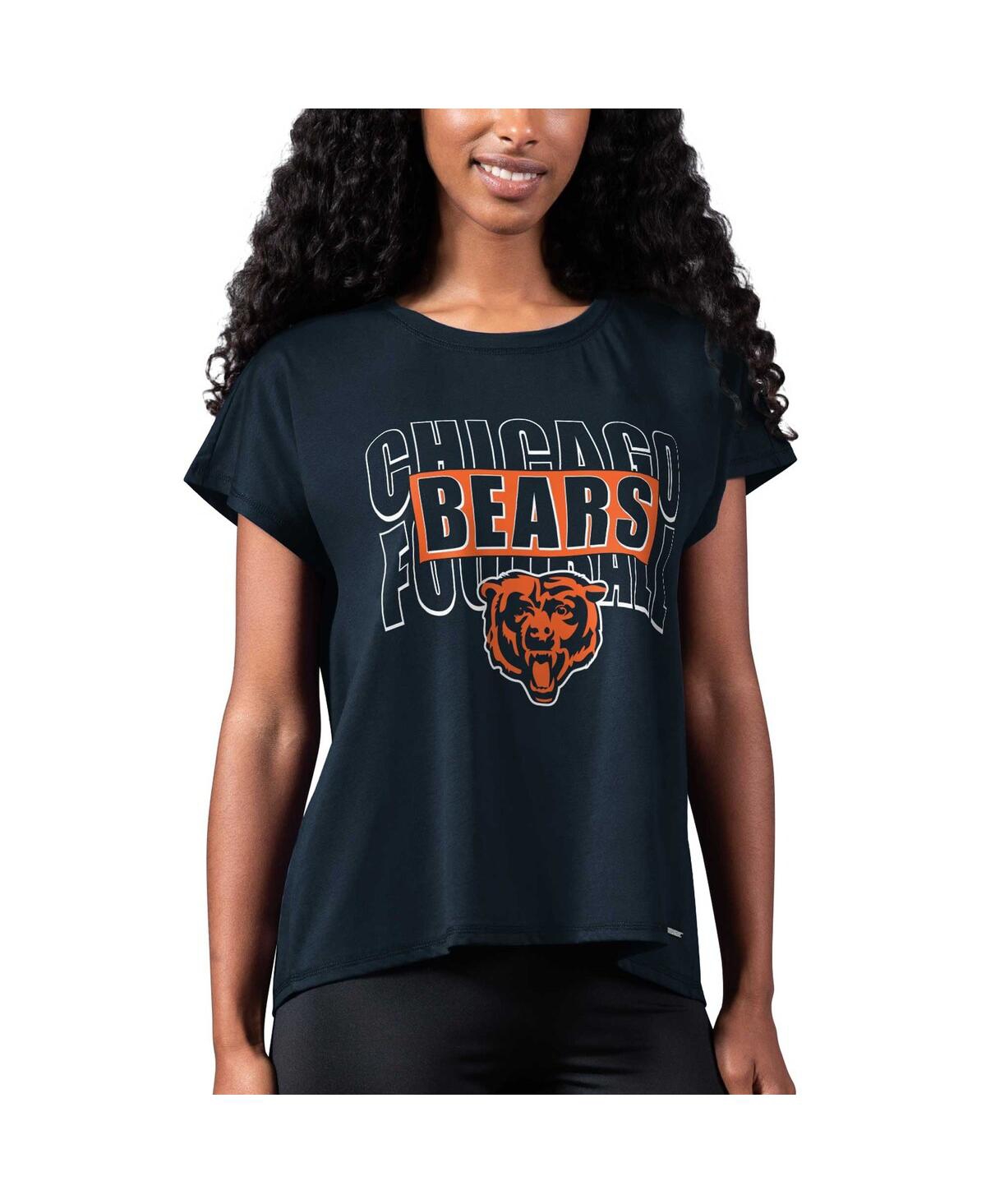 Women's Msx by Michael Strahan Navy Chicago Bears Abigail Back Slit T-shirt - Navy