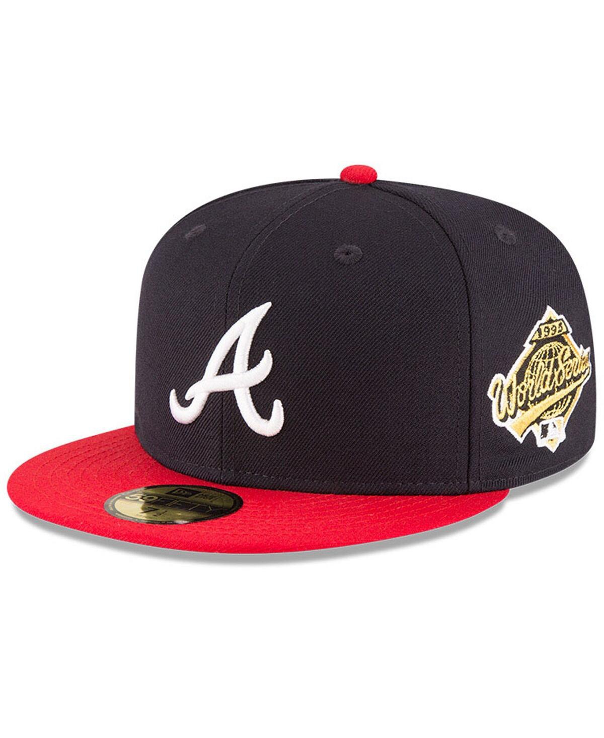 Shop New Era Men's  Navy Atlanta Braves 1995 World Series Wool 59fifty Fitted Hat