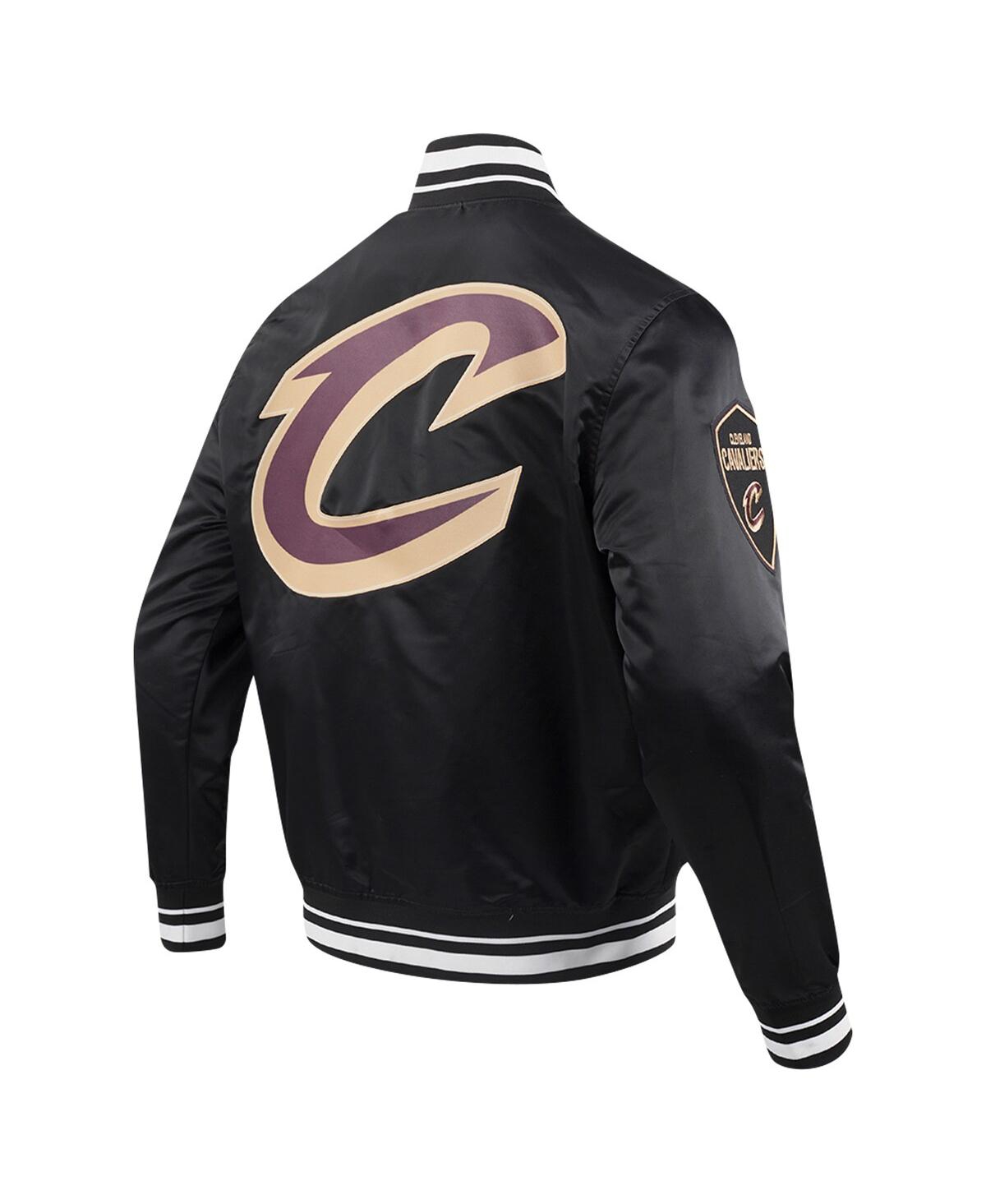 Shop Pro Standard Men's  Black Cleveland Cavaliers Script Tail Full-snap Satin Varsity Jacket