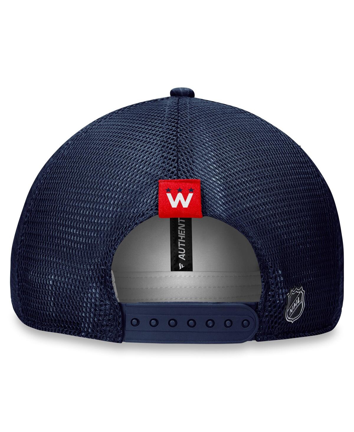 Fanatics Women's  Navy Washington Capitals Authentic Pro Road Trucker Adjustable Hat In Navy