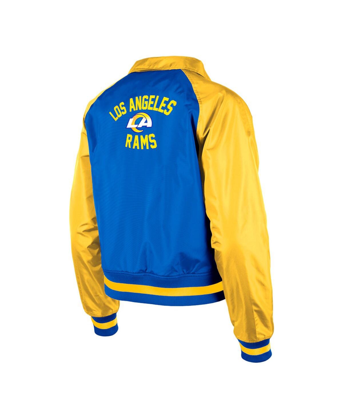 Shop New Era Women's  Royal Los Angeles Rams Coaches Raglan Full-snap Jacket