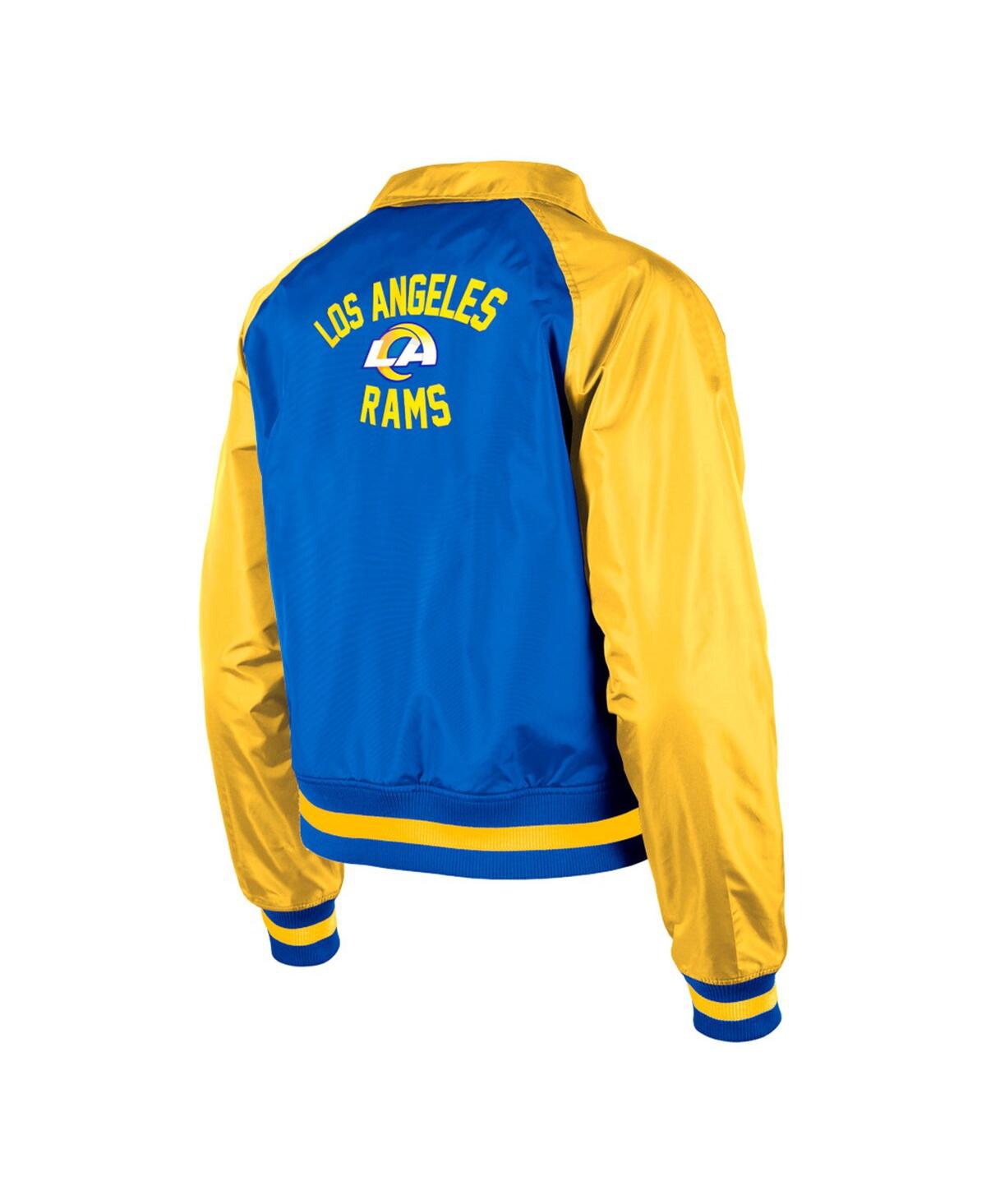 NEW ERA WOMEN'S NEW ERA ROYAL LOS ANGELES RAMS COACHES RAGLAN FULL-SNAP JACKET 