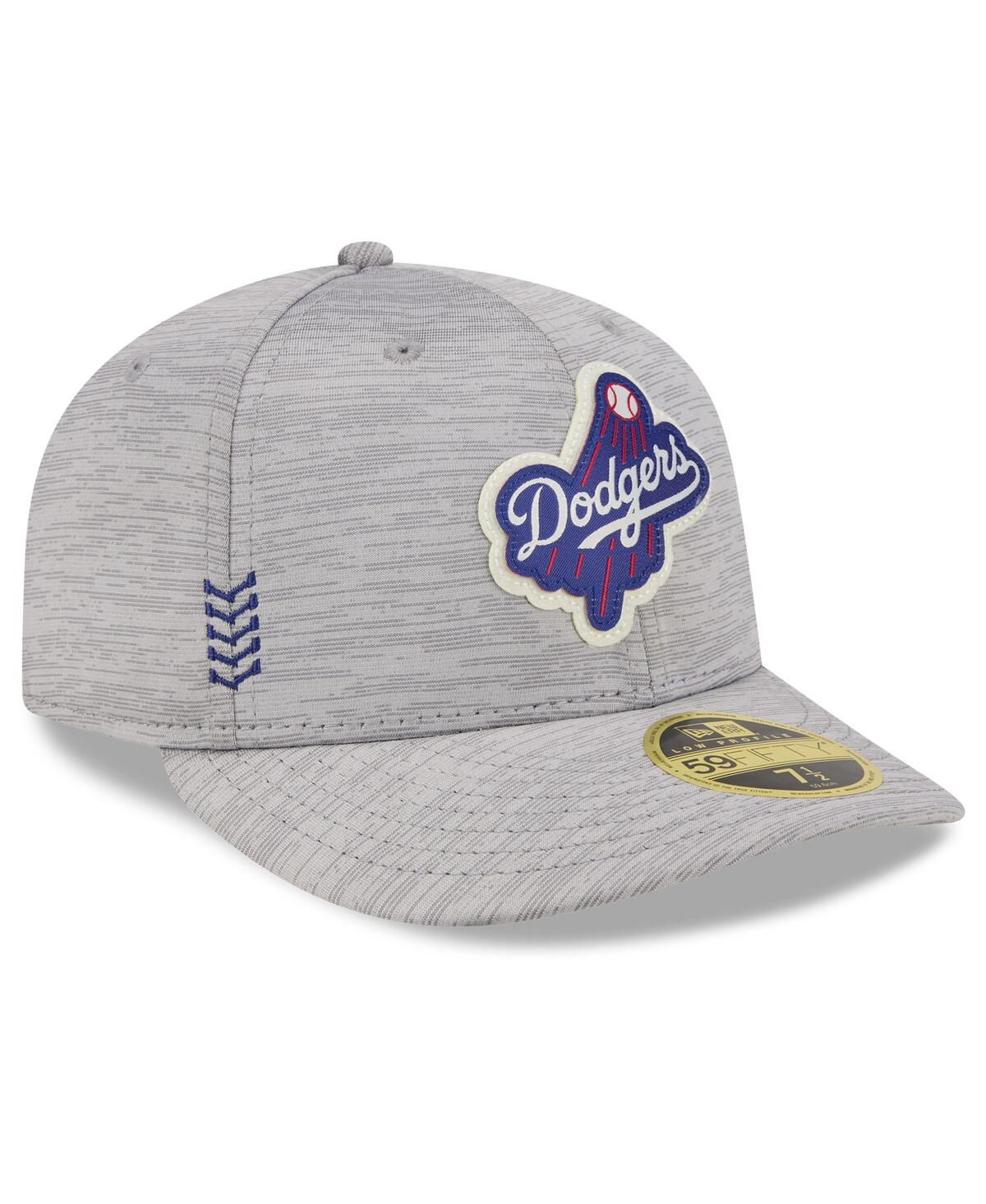 Shop New Era Men's  Gray Los Angeles Dodgers 2024 Clubhouse Low Profile 59fifty Fitted Hat
