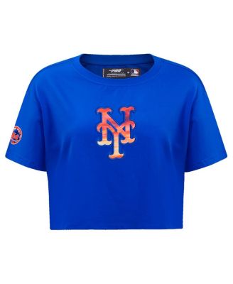 Women's Royal New York Mets Painted Sky Boxy Cropped T-shirt
