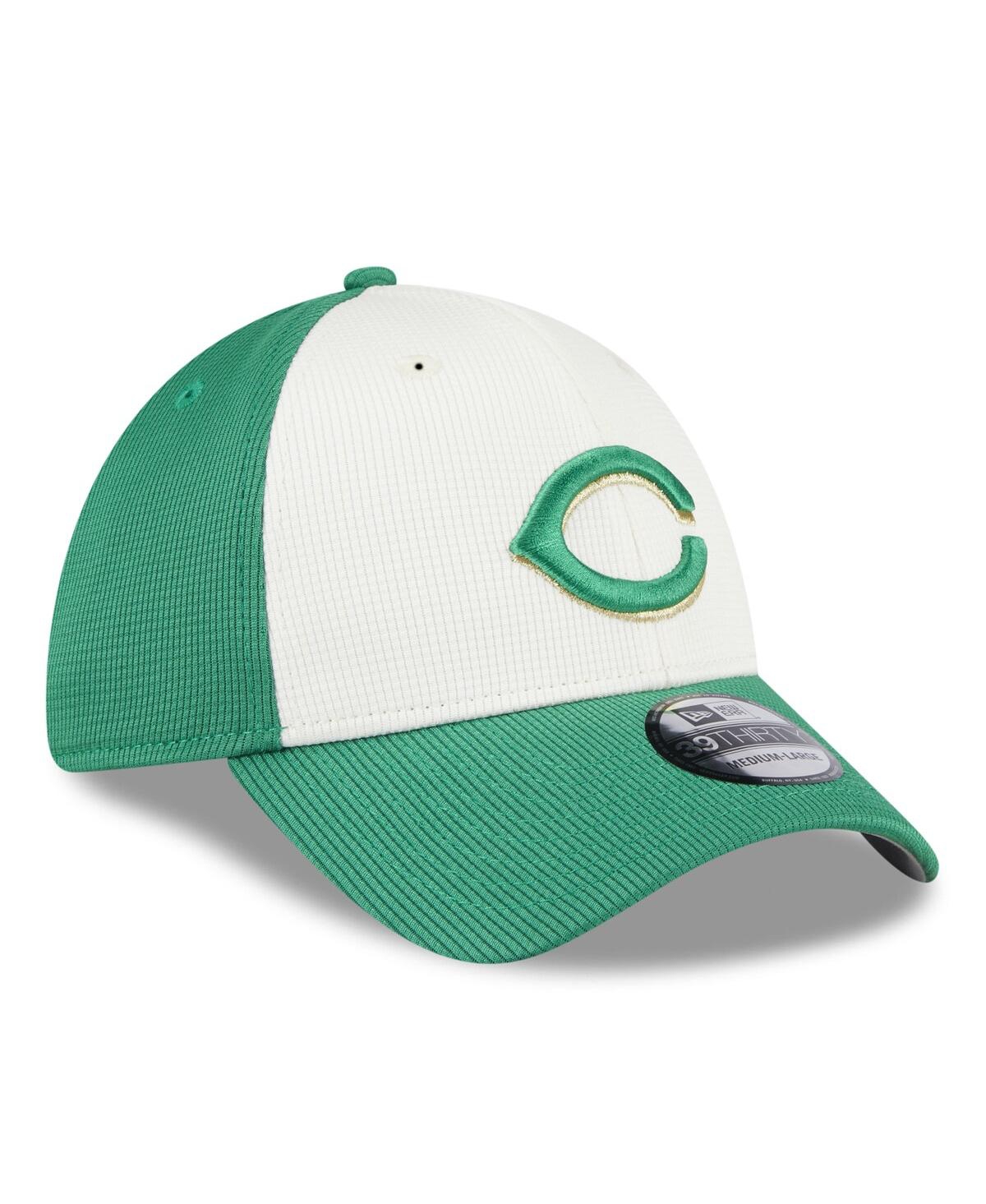 Shop New Era Men's  White, Green Cincinnati Reds 2024 St. Patrick's Day 39thirty Flex Fit Hat In White,green