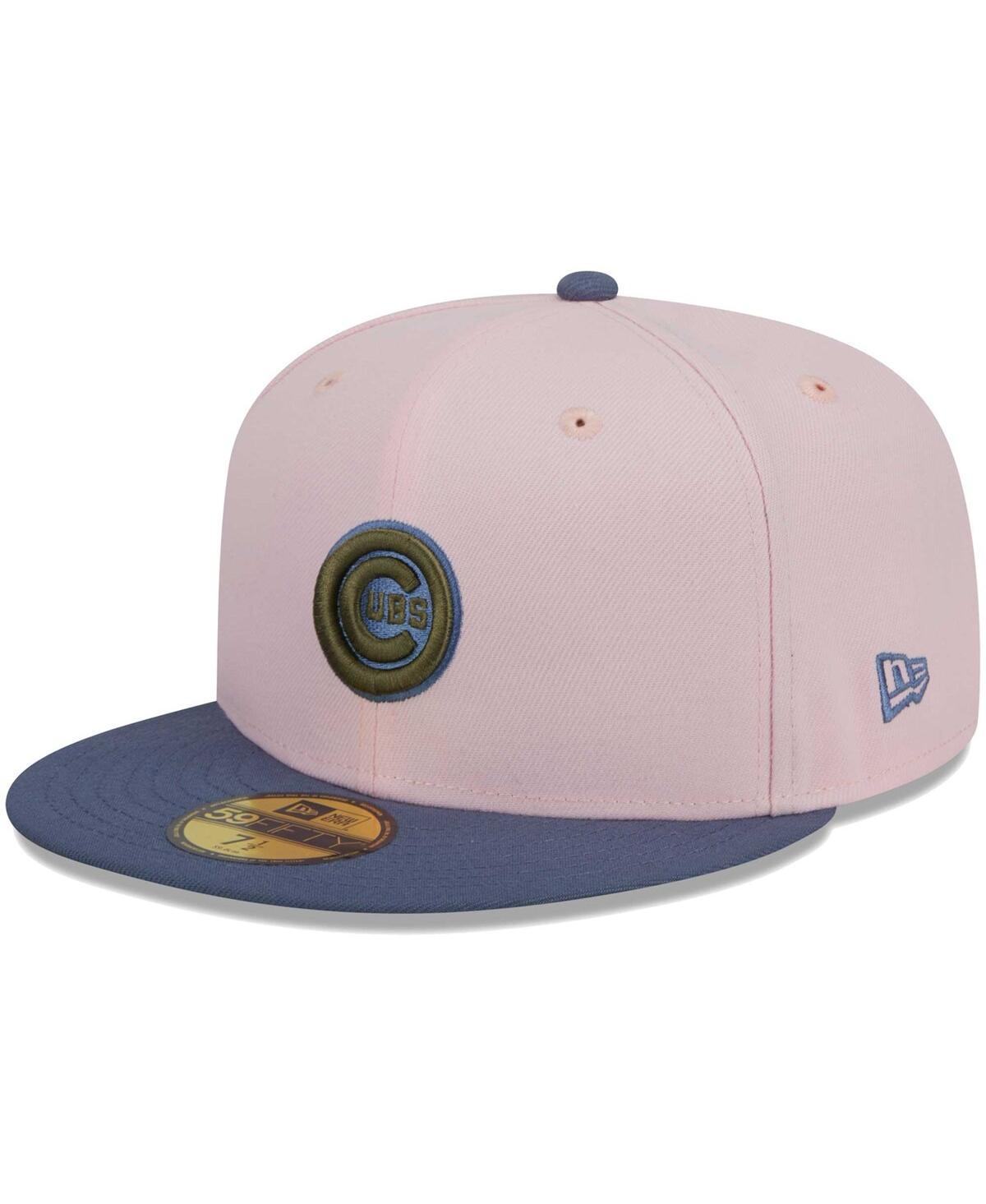 Men's New Era Blue Chicago Cubs Olive Undervisor 59FIFTY Fitted Hat - Blue