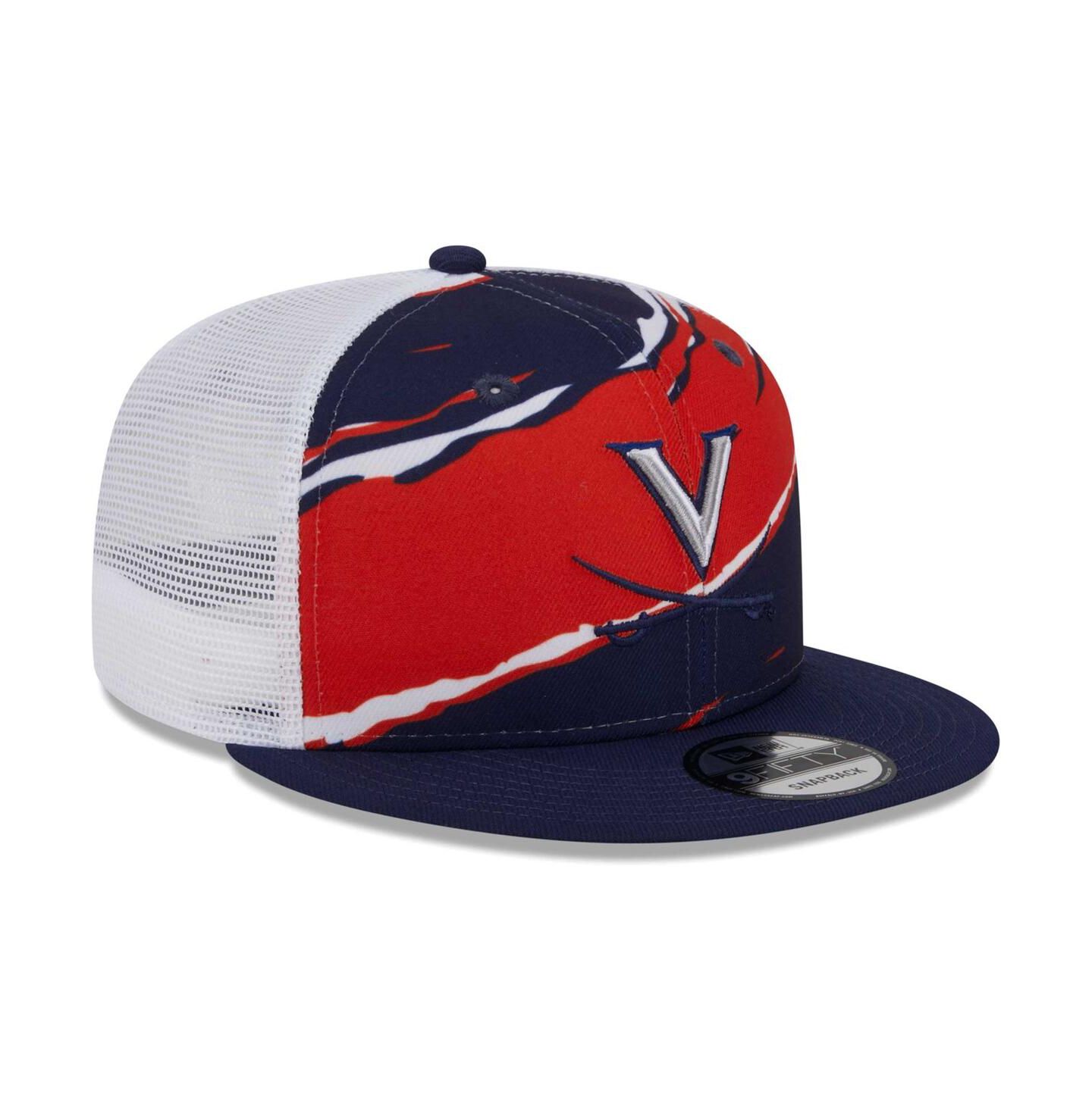 Мужская кепка New Era Navy Virginia Cavaliers Tear Trucker 9FIFTY Snapback Hat — фото 4