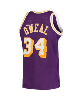 Men's Shaquille O'Neal Purple Los Angeles Lakers Hardwood Classics Swingman Jersey