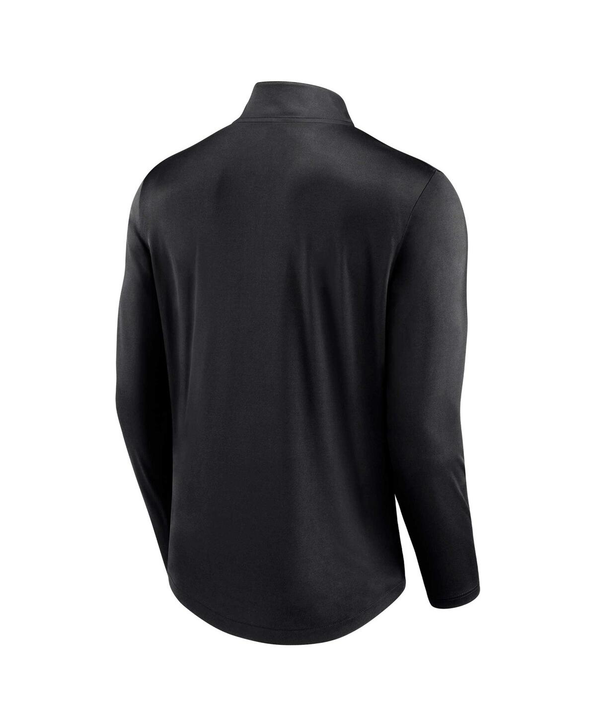 Fanatics Men's  Black Miami Marlins Quarterback Quarter-zip Top In Black