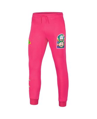 Men's Pink Rick And Morty Fleece Jogger Pants