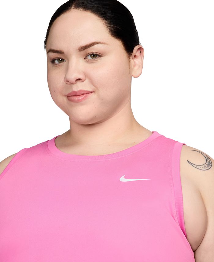 Nike Dri-FIT Plus Size Racerback Curved-Hem Tank Top - Macy's