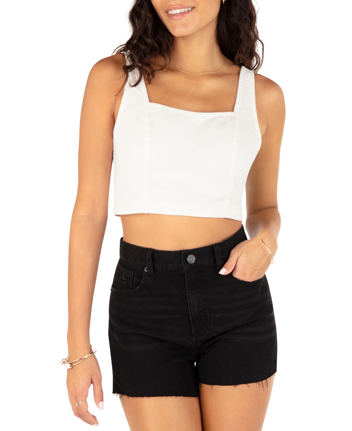Hurley Junior's Cropped Tracy Tank Top In White