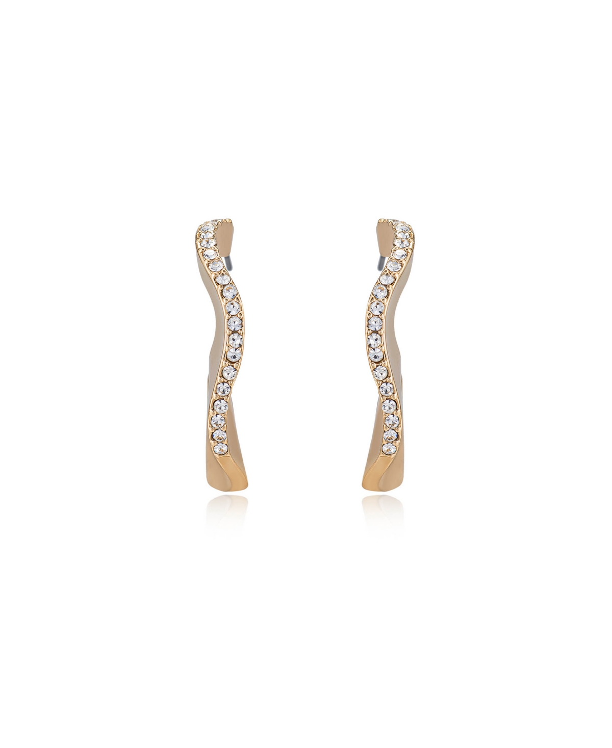 Ettika Ripple Pave 18k Gold Plated Hoops In Gold
