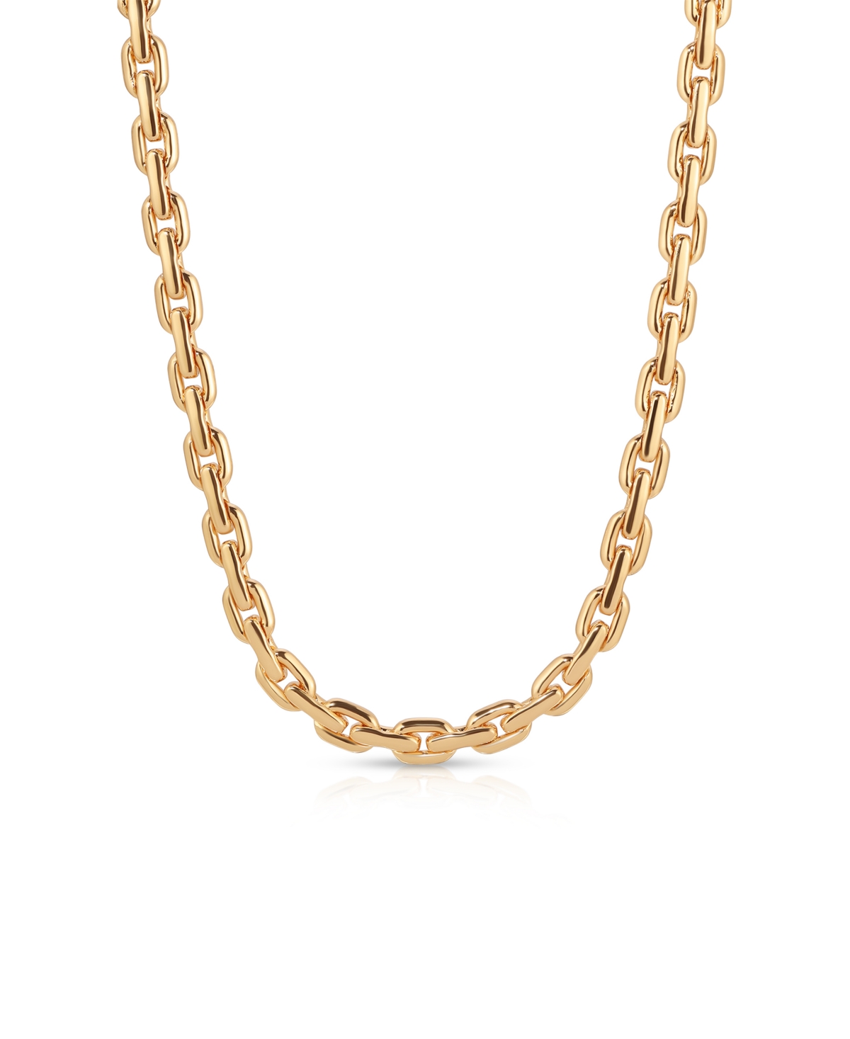 18k Gold Plated Solid Chain Necklace - Gold
