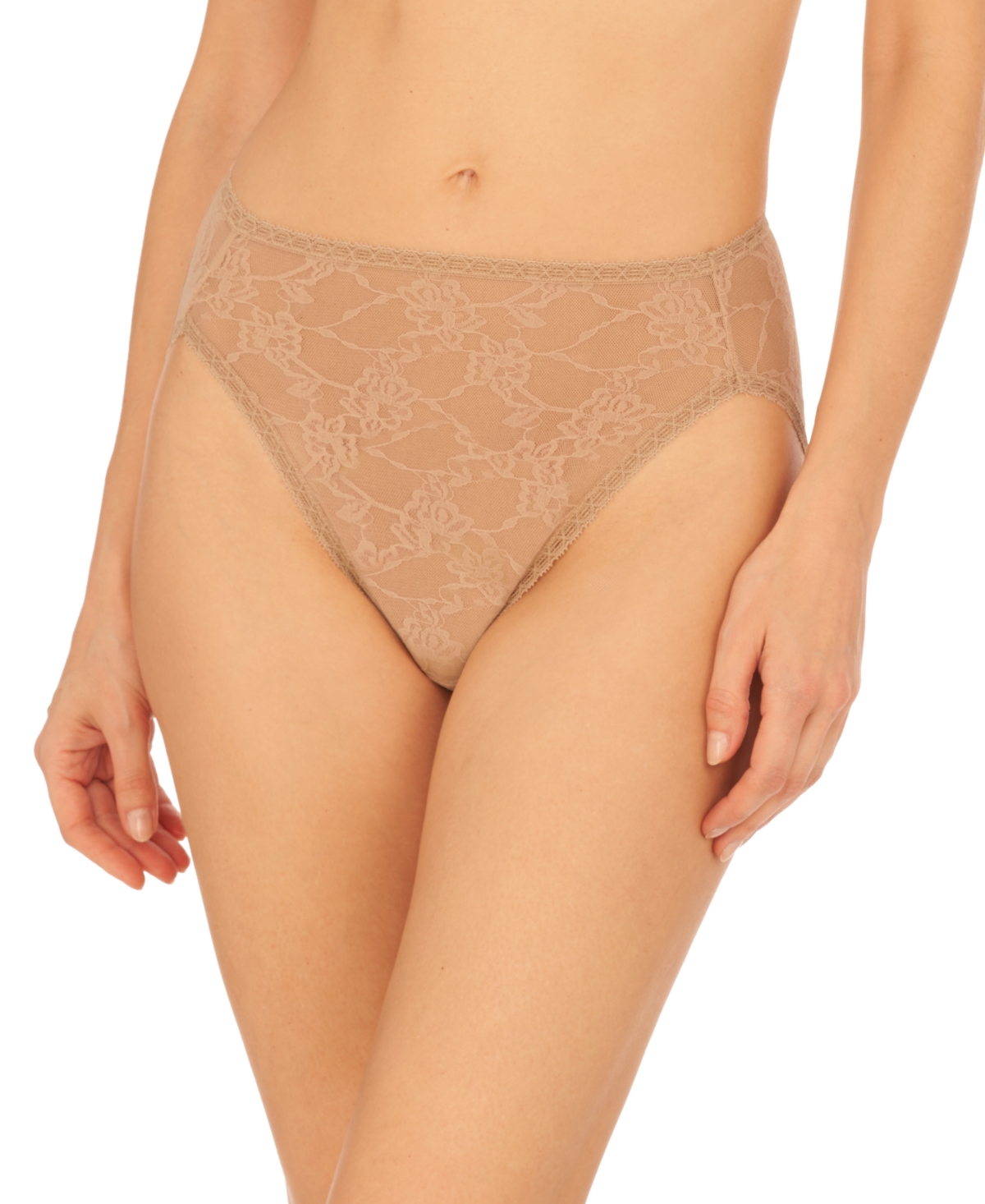 Women's Bliss Allure One Size Lace French Cut Underwear 772303 - Cafe