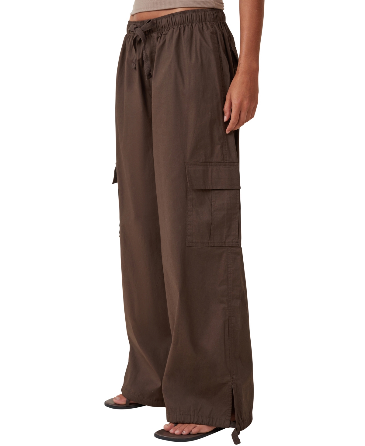 Women's Summer Cargo Pants - Dark Brown