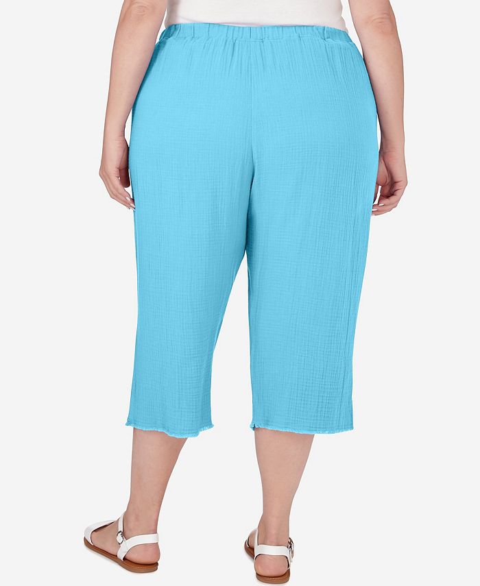 Alfred Dunner Plus Size Summer Breeze Double Gauze Capri Pants Macy's