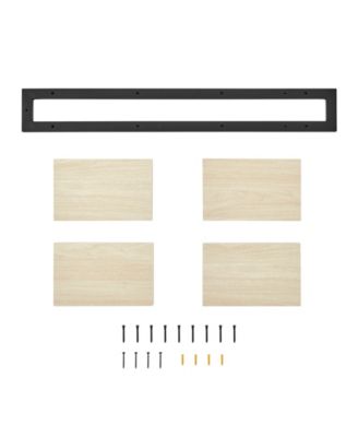 4-Tier Ladder Bracket Floating Wall Shelves, Black Metal Finish