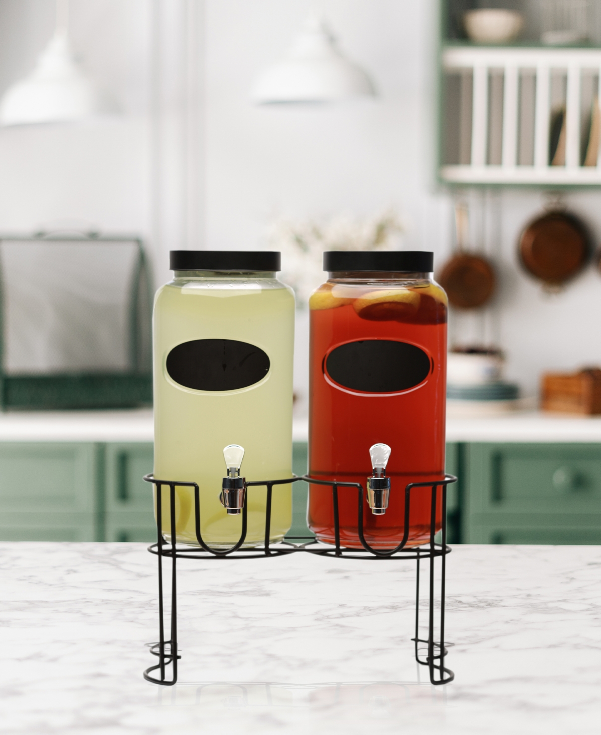 Circleware Dumont Set Of 2 Dispenser With Chalkboard In Clear