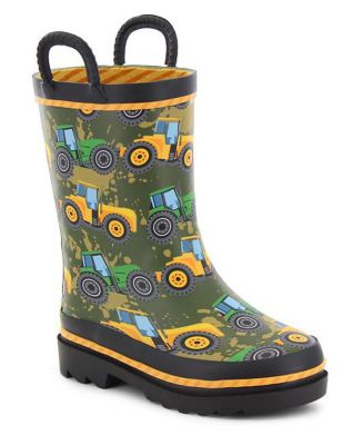 Toddler Little Boy's and Big Boy's Tractor Tough Rain Boot