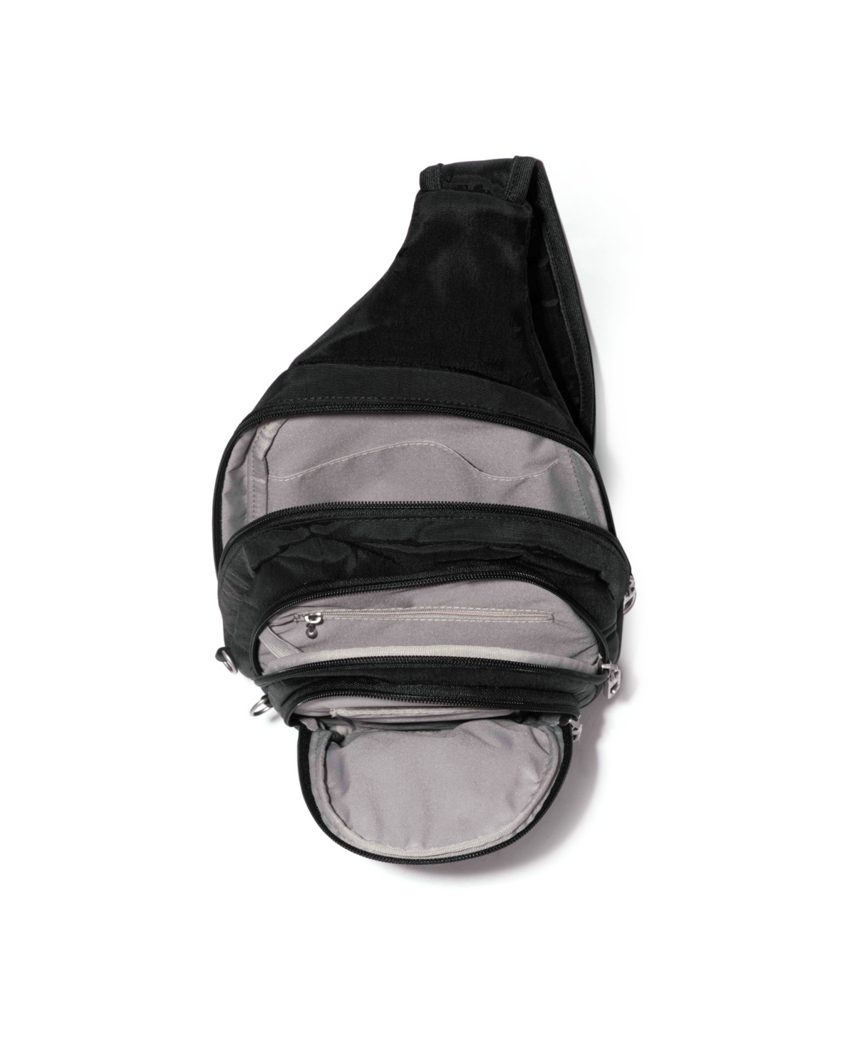Baggallini Securtex Anti-theft Multi Zip Sling In Black