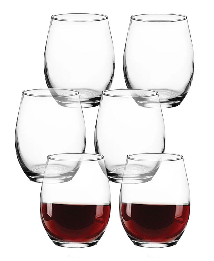 Circleware Set of 6 18.5 oz Stemless Wine Glasses Macy's