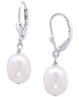 Cultured Freshwater Baroque Pearl (10mm) Leverback Drop Earrings