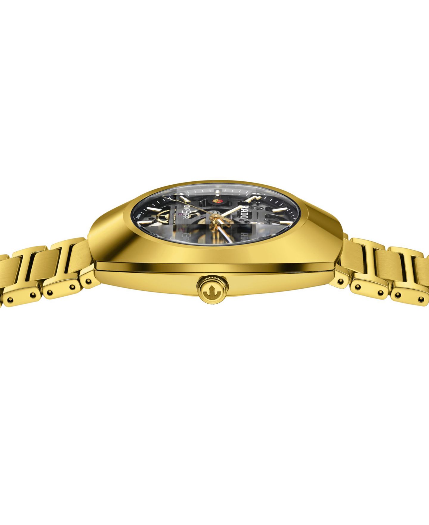 Часы Rado Unisex Swiss Automatic DiaStar Original Skeleton Gold PVD Stainless Steel Bracelet Watch 38mm — фото 3