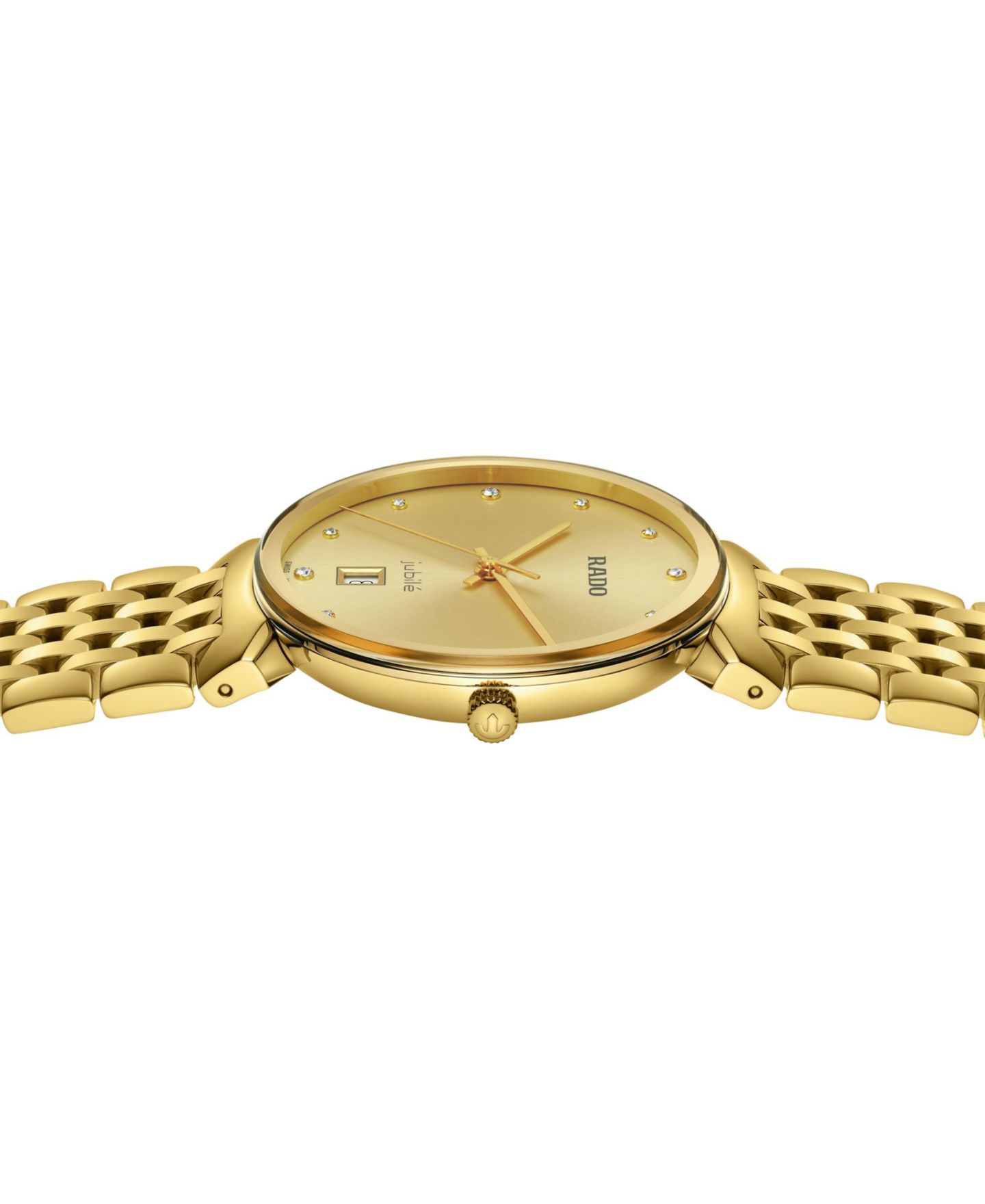 Женские часы Rado Swiss Florence Diamond (1/20 ct. t.w.) Gold PVD Stainless Steel Bracelet Watch 38mm — фото 3