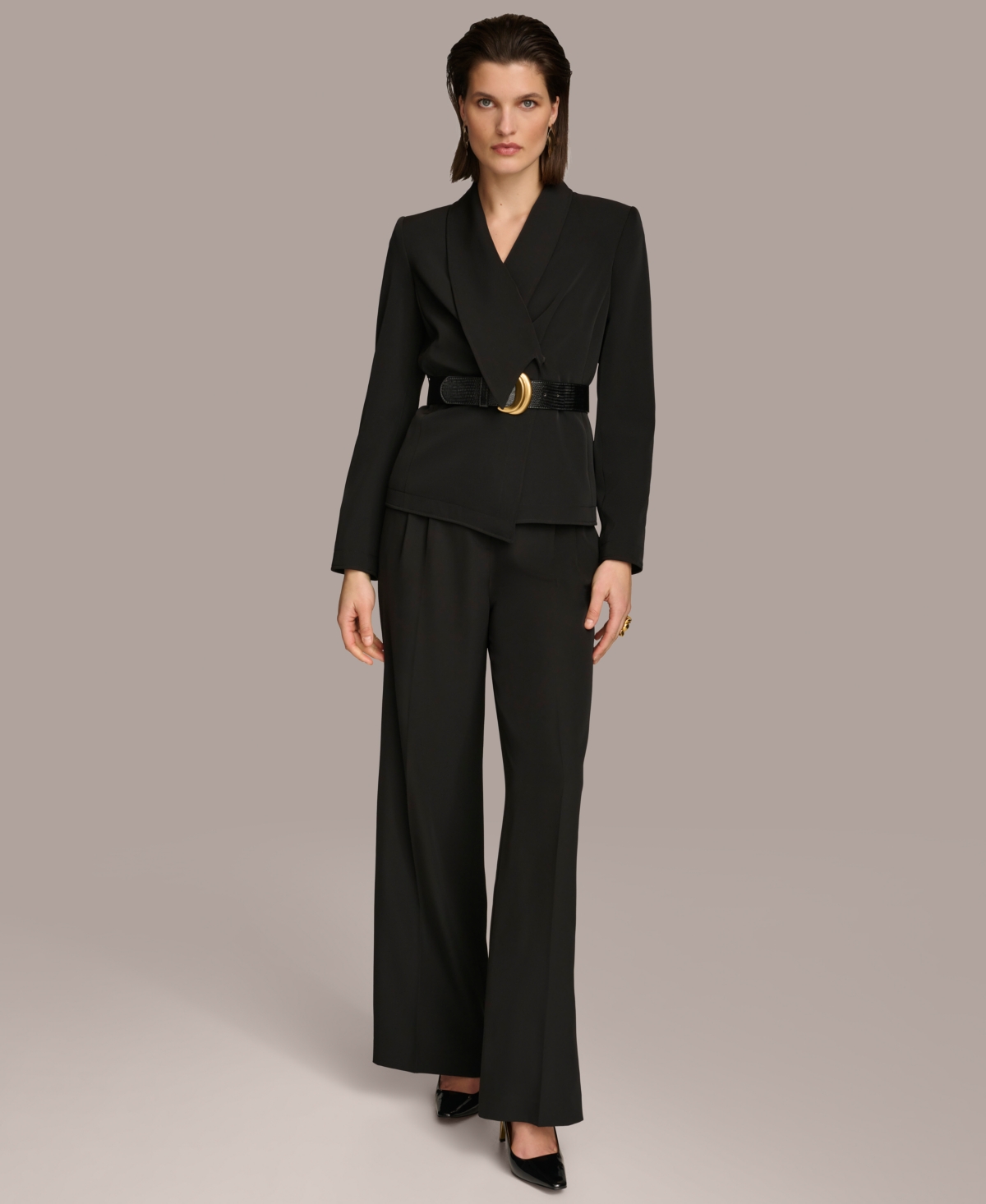 Donna Karan Women's Shawl-Collar Belted Blazer