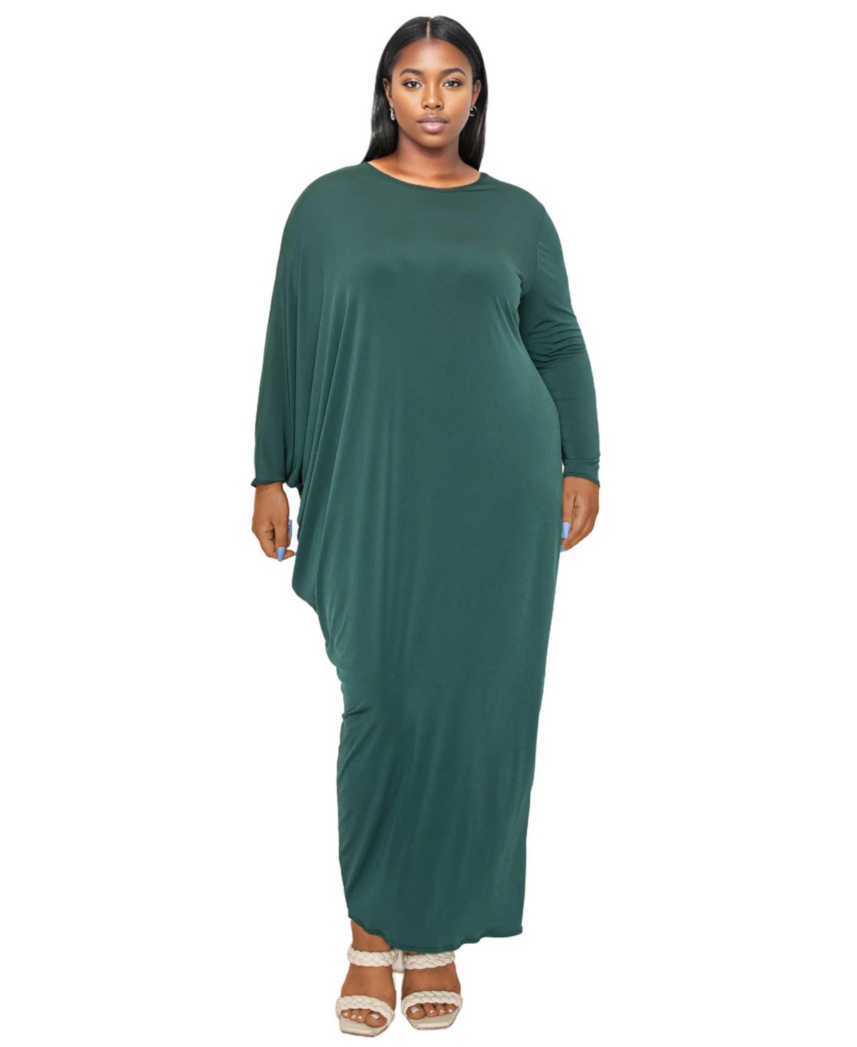 Women's Plus Size Louella Asymmetrical Maxi Dress - Hunter green