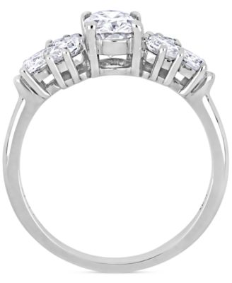 Moissanite Mixed-Cut Engagement Ring (2 ct. t.w.) in 10k White Gold
