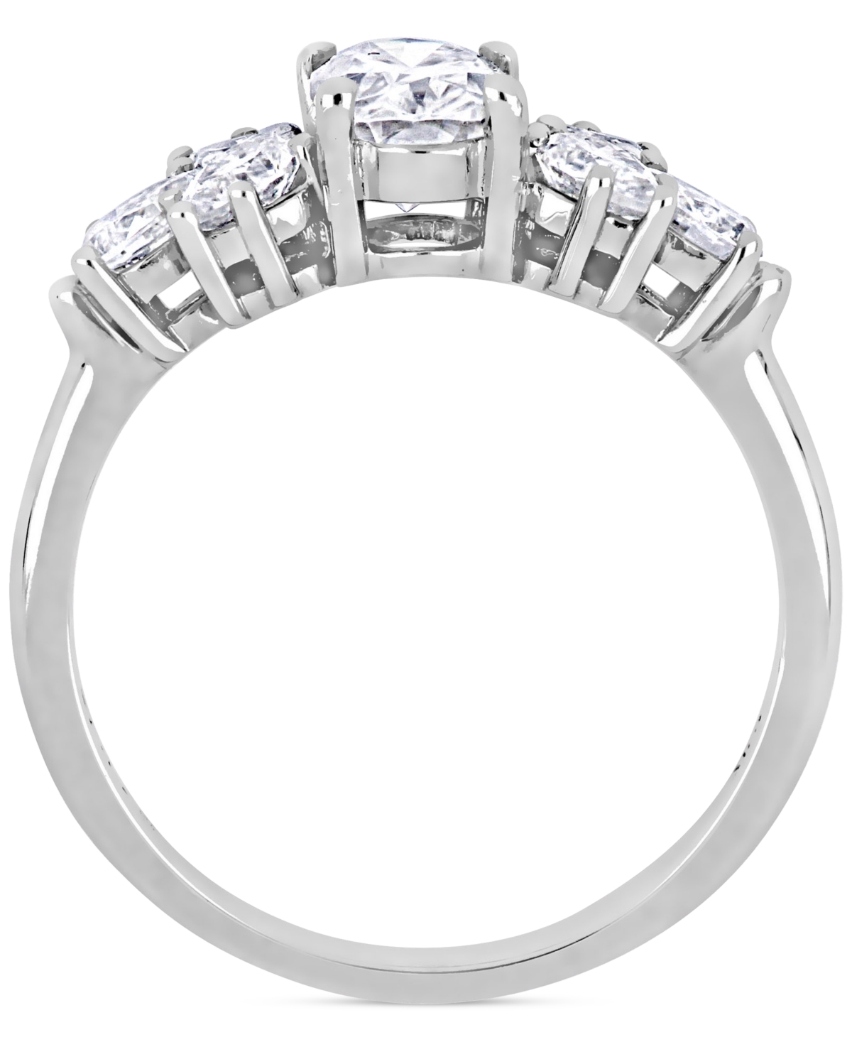 Mixed-Cut Engagement Ring (2 ct. t.w.) in 10k White Gold - Moissanite