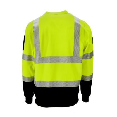 Men's HiVis Crewneck Sweatshirt with Reflective Tape - High Visibility Safety Pullover